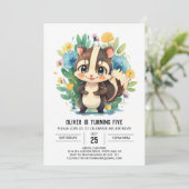 編集可能な水カラースクンクボーイ誕生日 招待状 (スタンド正面)