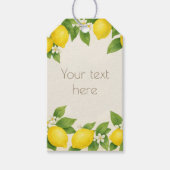 編集可能な水彩のレモンと花のギフトタグ ギフトタグ (正面)