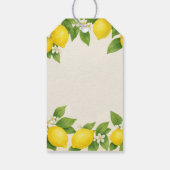 編集可能な水彩のレモンと花のギフトタグ ギフトタグ (裏面)