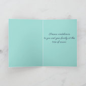 編集可能な水色のツリーと鳥の悔やみや弔慰 カード (内部)