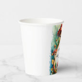 編集可能な水色キノコの赤ちゃんシャワー 紙コップ (右)