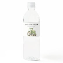 編集可能な水色グリーントラクター誕生日