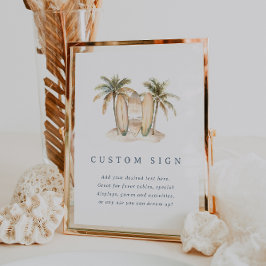 編集可能な沿岸サーフベビーシャワーサインテンプレート ポスター