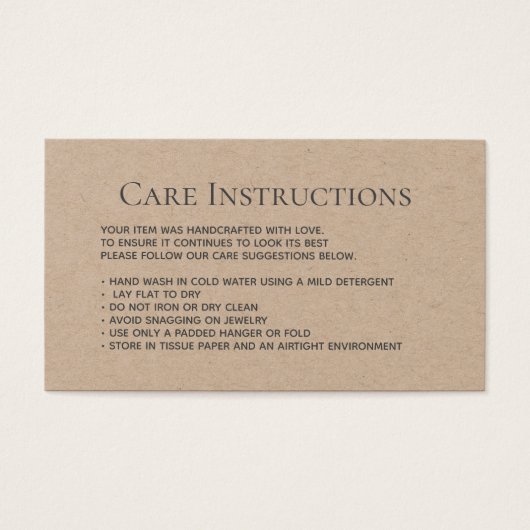 編集可能な洗濯指示衣類の包装 (正面)