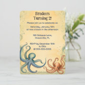 編集可能な海のタコ 招待状 (スタンド正面)