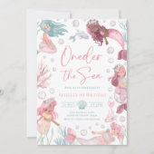 編集可能な海の人魚オンデル招待状 招待状 (正面)