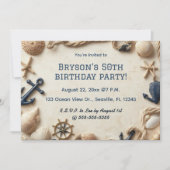 編集可能な海の航海オーシャン 招待状 (正面)