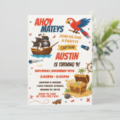 編集可能な海賊誕生日パーティーの招待 招待状 (スタンド正面)