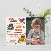 編集可能な海賊誕生日パーティーの招待 招待状 (スタンド正面)