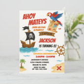 編集可能な海賊誕生日招待状 招待状 (スタンド正面)