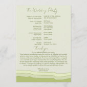 編集可能な淡い緑のソフトパステルウェディングプログラムのレイアウト プログラム (裏面)