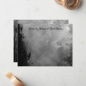 編集可能な満月と呪われた木とコウテイハヤブサ ノートカード (正面/裏面インサイチュ)