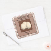 編集可能な漬け卵スクエアステッカー スクエアシール (封筒)