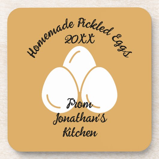 編集可能な漬け卵 コースター (正面)