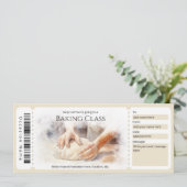 編集可能な焼き菓子教室ギフト証明書テンプレート 招待状 (スタンド正面)