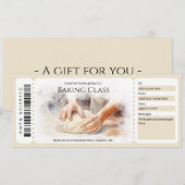 編集可能な焼き菓子教室ギフト証明書テンプレート 招待状 (正面/裏面)