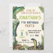 編集可能な爬虫類誕生日招待状テンプレート 招待状 (正面)