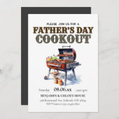 編集可能な父の日クックアウトBBQ招待状 招待状 (正面/裏面)