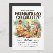 編集可能な父の日クックアウトBBQ招待状 招待状 (正面/裏面)