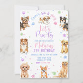 編集可能な犬の誕生日招待状 - ドギーバースデーインビタ 招待状 (正面)