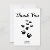 編集可能な犬の足跡デザイン サンキューカード (正面)
