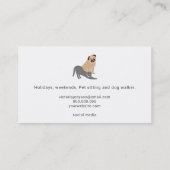 編集可能な犬猫用イラストレーションミントペットシッティング 名刺 (裏面)