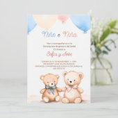 編集可能な現代スペイン語の性別発表招待状 招待状 (スタンド正面)