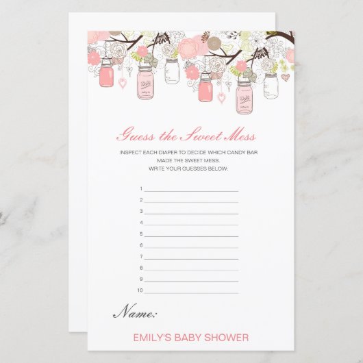 編集可能な甘い混乱、汚れたおむつ推測 (正面/裏面)