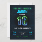 編集可能な男の子の誕生日招待状 招待状 (正面)