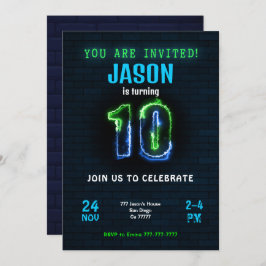 編集可能な男の子の誕生日招待状 招待状