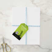 編集可能な男子サッカーパーティーギフトタグ アクション付き ギフトタグ (より糸付き)