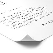 編集可能な白黒の結婚ゲストブックの署名 ポスター (角)