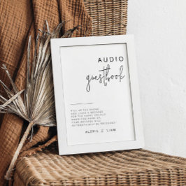 編集可能な白黒の結婚ゲストブックの署名 ポスター