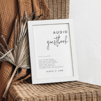 編集可能な白黒の結婚ゲストブックの署名 ポスター