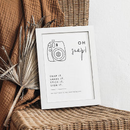 編集可能な白黒結婚のカメラサイン ポスター