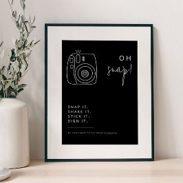 編集可能な白黒結婚のカメラサイン ポスター