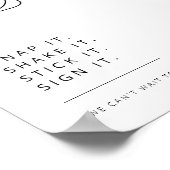 編集可能な白黒結婚のカメラサイン ポスター (角)