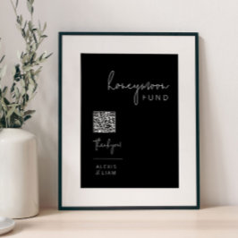 編集可能な白黒結婚のハネムーン記号 ポスター