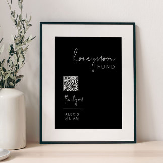 編集可能な白黒結婚のハネムーン記号 ポスター