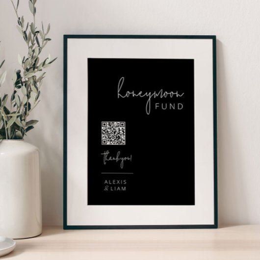 編集可能な白黒結婚のハネムーン記号 ポスター