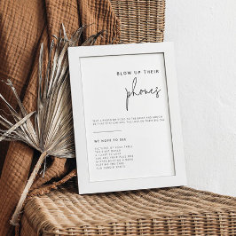 編集可能な白黒結婚の写真サイン ポスター