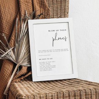 編集可能な白黒結婚の写真サイン ポスター