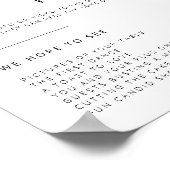 編集可能な白黒結婚の写真サイン ポスター (角)