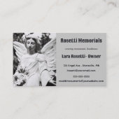 編集可能な石の天使のモニュメントとヘッドライト 名刺 (正面)