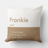 編集可能な碑文の色パーソナライズされた名 クッション (正面)