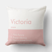 編集可能な碑文の色パーソナライズされた名 クッション (正面)