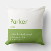 編集可能な碑文の色パーソナライズされた名 クッション (正面)