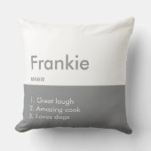 編集可能な碑文の色パーソナライズされた名 クッション (正面)