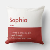 編集可能な碑文カラー枕、名前の枕 クッション (正面)