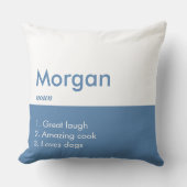 編集可能な碑文カラー枕、名前の枕 クッション (正面)